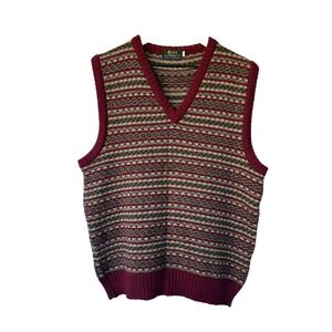 VTG 90s Dees by Dunn & Co. Fair Isle Wool Sweater Vest Mens XL Gorpcore Academia
